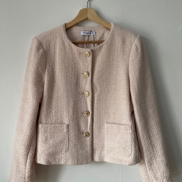 ESCANDELLE pink tweed blazer - Picture 1 of 5